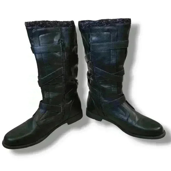 JustFab Andi Women Sweater Cuff Boots Black Size 10 #116 - Picture 3 of 8